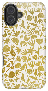 Gold Ink Floral Pattern - Phone Case