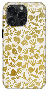 Gold Ink Floral Pattern - Phone Case