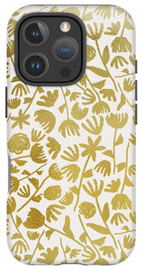 Gold Ink Floral Pattern - Phone Case