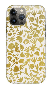 Gold Ink Floral Pattern - Phone Case