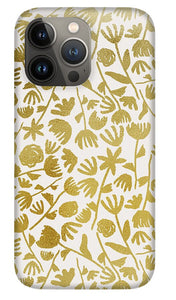 Gold Ink Floral Pattern - Phone Case