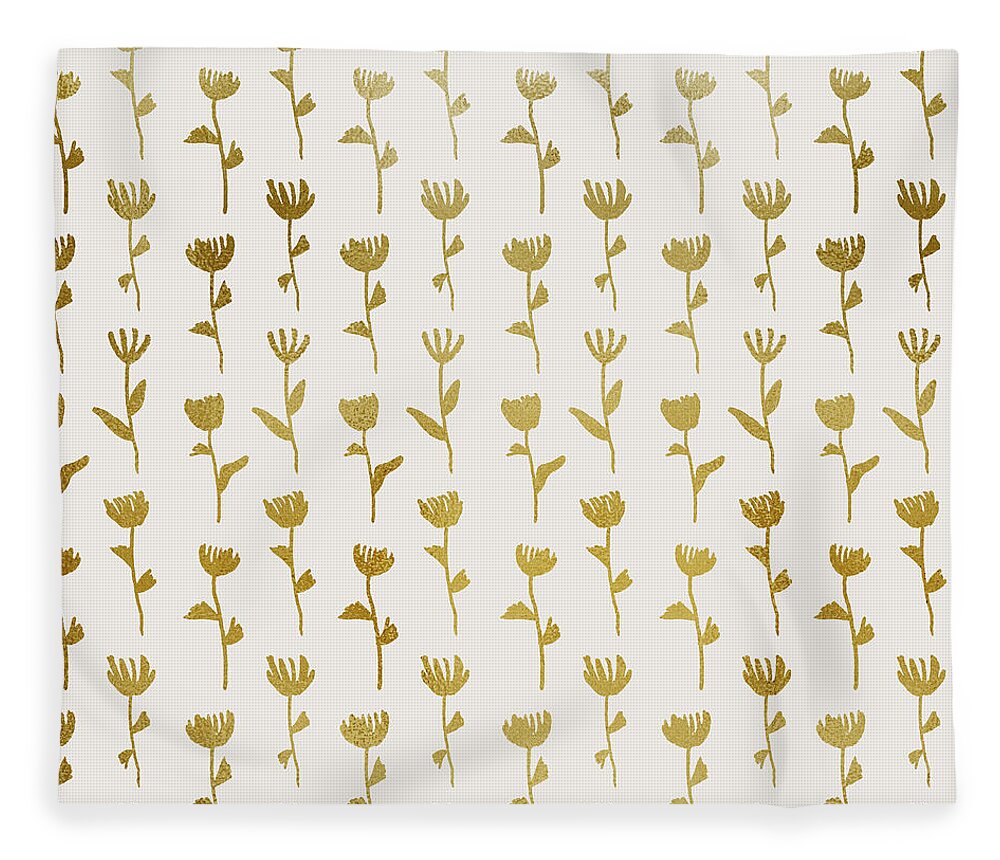 Gold Ink Flower Pattern - Blanket