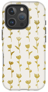 Gold Ink Flower Pattern - Phone Case