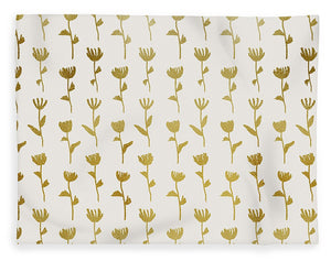 Gold Ink Flower Pattern - Blanket