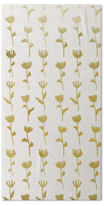 Gold Ink Flower Pattern - Beach Towel