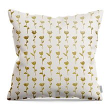 Load image into Gallery viewer, Gold Ink Flower Pattern - Throw Pillow