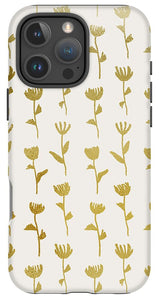 Gold Ink Flower Pattern - Phone Case