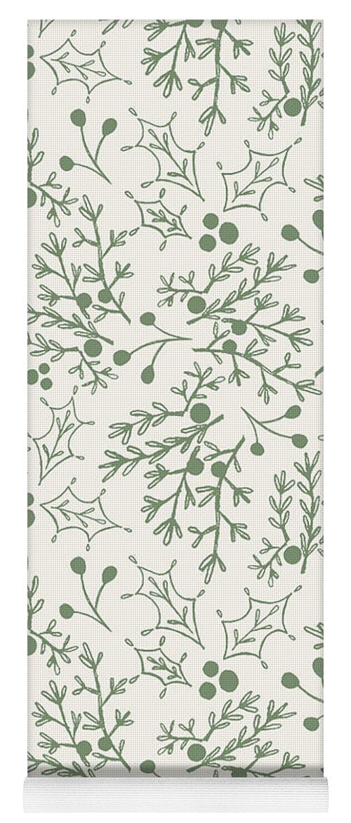 Green Christmas Branch - Yoga Mat
