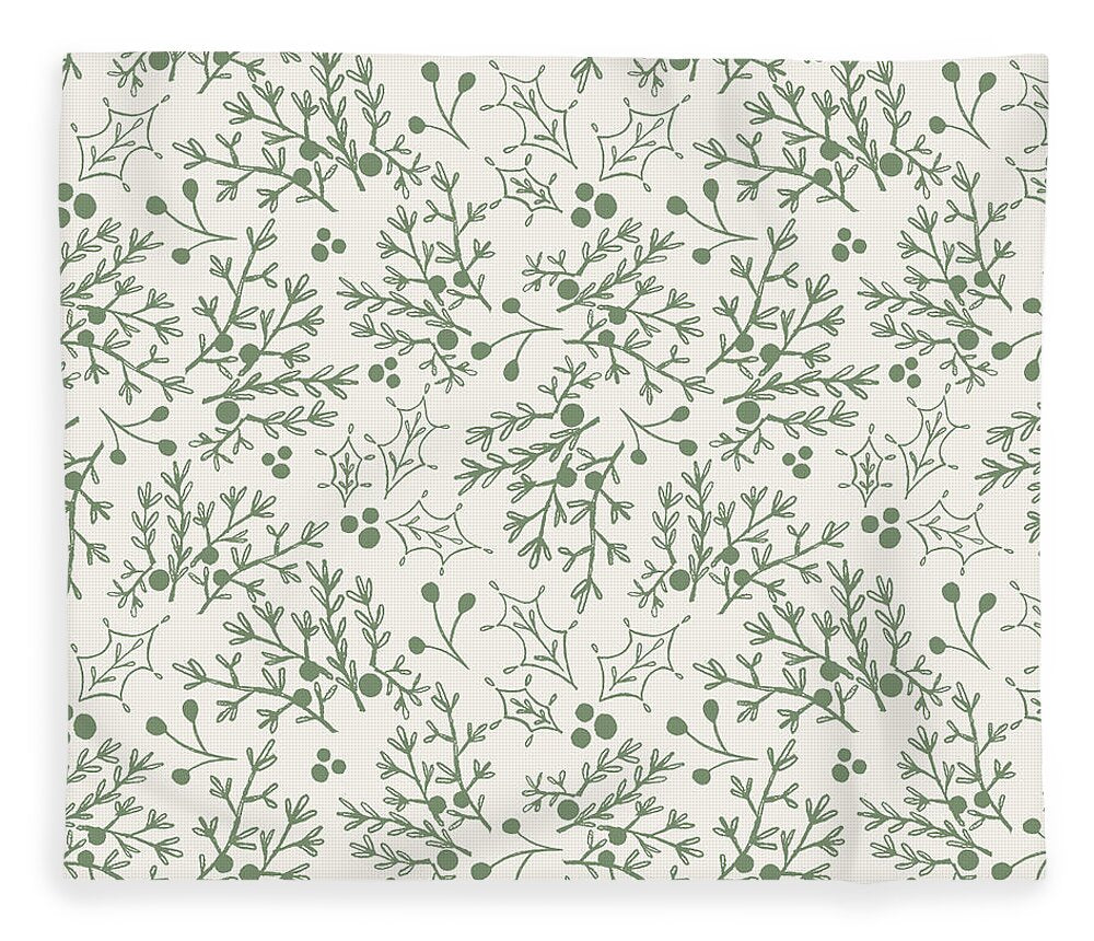 Green Christmas Branch - Blanket