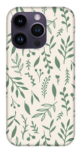 Green Falling Leaves Pattern - Phone Case