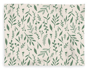 Green Falling Leaves Pattern - Blanket