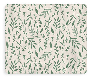 Green Falling Leaves Pattern - Blanket