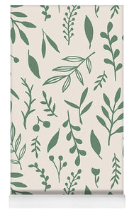 Green Falling Leaves Pattern - Yoga Mat
