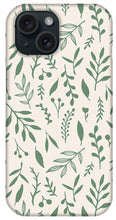 Load image into Gallery viewer, Green Falling Leaves Pattern - Phone Case