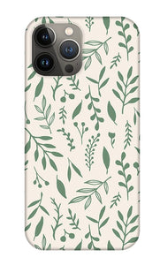 Green Falling Leaves Pattern - Phone Case