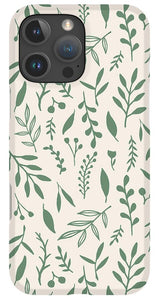 Green Falling Leaves Pattern - Phone Case