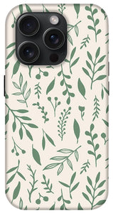 Green Falling Leaves Pattern - Phone Case