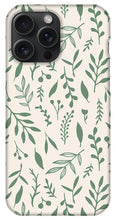 Load image into Gallery viewer, Green Falling Leaves Pattern - Phone Case