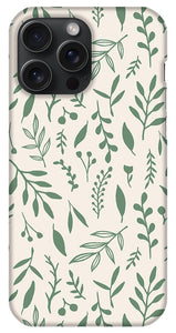 Green Falling Leaves Pattern - Phone Case