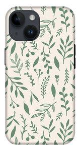 Green Falling Leaves Pattern - Phone Case