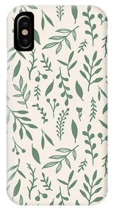 Green Falling Leaves Pattern - Phone Case