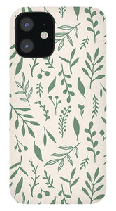 Green Falling Leaves Pattern - Phone Case
