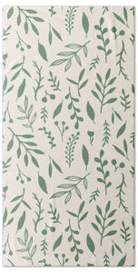 Green Falling Leaves Pattern - Beach Towel