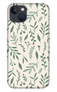 Green Falling Leaves Pattern - Phone Case