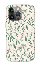 Load image into Gallery viewer, Green Falling Leaves Pattern - Phone Case