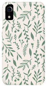 Green Falling Leaves Pattern - Phone Case