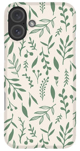Green Falling Leaves Pattern - Phone Case