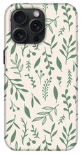 Load image into Gallery viewer, Green Falling Leaves Pattern - Phone Case