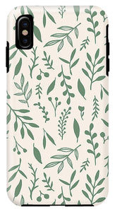 Green Falling Leaves Pattern - Phone Case