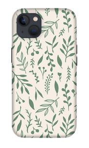 Green Falling Leaves Pattern - Phone Case