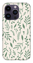 Load image into Gallery viewer, Green Falling Leaves Pattern - Phone Case