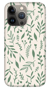 Green Falling Leaves Pattern - Phone Case