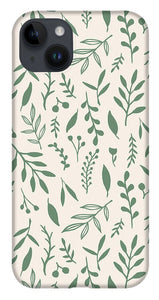 Green Falling Leaves Pattern - Phone Case