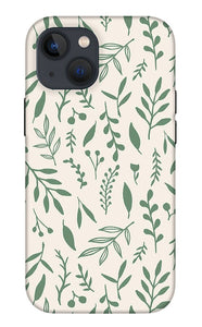 Green Falling Leaves Pattern - Phone Case