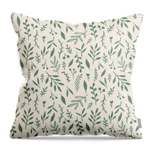 Load image into Gallery viewer, Green Falling Leaves Pattern - Throw Pillow