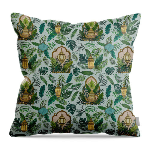 Lantern Tea Garden - Throw Pillow