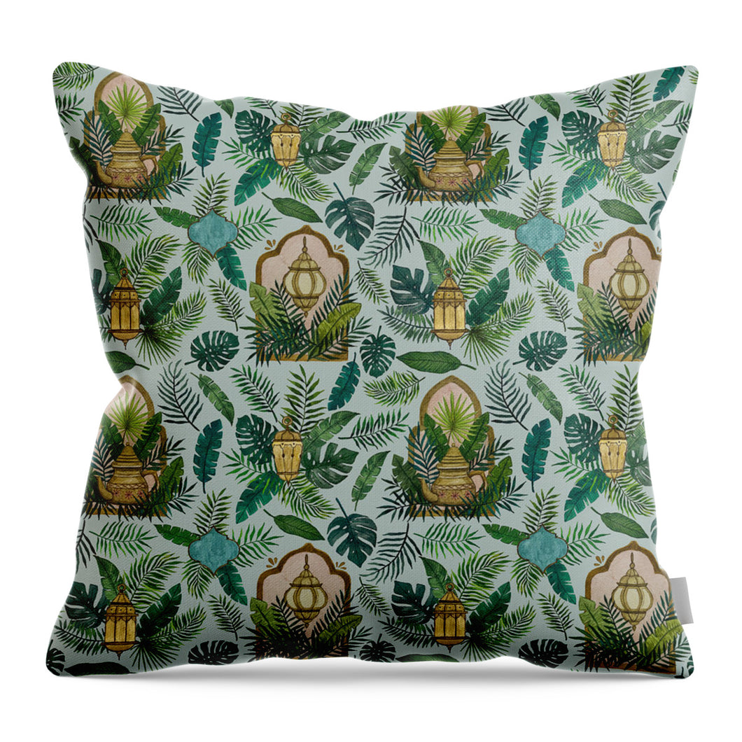 Lantern Tea Garden - Throw Pillow