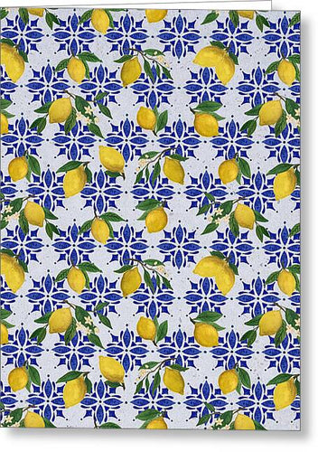 Lemon Tile Pattern - Greeting Card