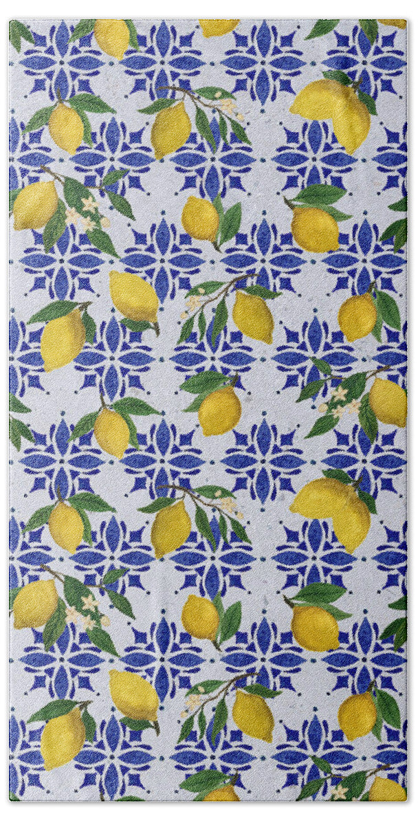 Lemon Tile Pattern - Bath Towel