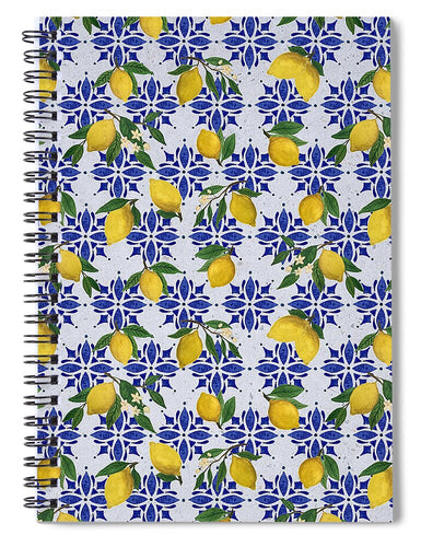 Lemon Tile Pattern - Spiral Notebook
