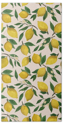 Lemon Blossom Pattern - Beach Towel