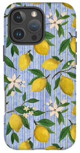 Load image into Gallery viewer, Lemons, Flowers and Stripes Pattern - Phone Case
