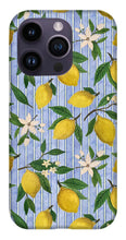 Load image into Gallery viewer, Lemons, Flowers and Stripes Pattern - Phone Case