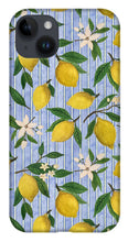 Load image into Gallery viewer, Lemons, Flowers and Stripes Pattern - Phone Case