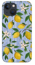 Load image into Gallery viewer, Lemons, Flowers and Stripes Pattern - Phone Case