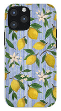 Load image into Gallery viewer, Lemons, Flowers and Stripes Pattern - Phone Case